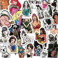 Random Stickers Sexy Lady for Laptop [52Pcs] Decals Northern Lights Starry Sky Stickers Car Motorcycle Bicycle Luggage Helmet Graffiti Patches Skateboard Mac Stickers
