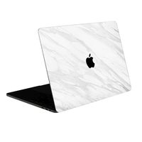 SOJITEK White Marble Stone Texture 4-in-1, Full-Size 360° Protector Skin Decals Sticker MacBook Pro 15 Inch (2016 to 2019 Model, with & w/o Touch Bar & ID) A1707 A1900 Black Keyboard Cover