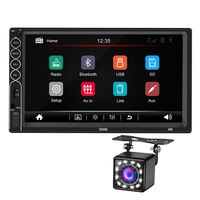 Double Din 7 Inch Car FM Radio MP5 Player, 2 Din Touch Screen in-Dash Stereo Car Audio System Autoradio with Bluetooth Hand Free, Rear-View Camera, Phone MirrorLink Interconnection