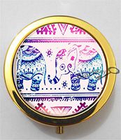 BlackKey Elephant Animal 3-Compartment Decorative Pocket Gift Box Case Organizer for Pill, Color 2 -1897