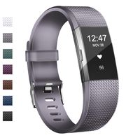 Wekin Replacement Bands Compatible with Fitbit Charge 2, Adjustable Silicone Sport Accessory Wristband Straps for Charge 2 HR Fitness Tracker Small Large Women Men