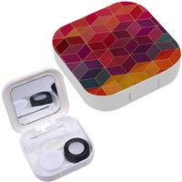 Portable Contact Lens Case Box Travel Kit Mirror + Bottle + Tweezers Container Holder [ Pattern Design ]