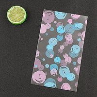 HugeDE 100 Pcs 12x20cm Clear Cello Cellophane Bags OPP Plastic Bags for Bakery Cookies Blue