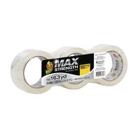 Duck MAX Strength Packing Tape Refill, 3 Rolls, 1.88 Inch x 54.6 Yard, Clear (241510)