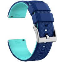 Ritche Silicone Watch Bands 18mm 20mm 22mm Quick Release Rubber Watch Bands for Men Women (Navy Blue/Light Blue/Silver, 20MM)