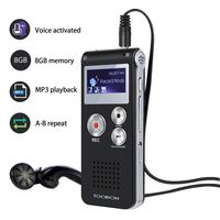 Voice Recorder TOOBOM R01 Digital Voice Activated Recorder - Sound Audio Dictaphone Double Sensitive Microphone Metal Body A-B Repeat Mini Lecture Recorder