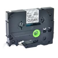 GREENCYCLE Replacement Label Tape Compatible for Brother Tz-111 Tz111 Tze111 Black on Clear 6mm Label Maker Pack of 1