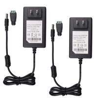 Quentacy 12V 3A Power Supply Adapter AC/DC Converter 110V 240V to 12V Transformer 36W 5.5x2.1mm DC Female Barrel Connector for LED Strip Lights CCTV Camera DVR NVR Audio/Video Wall Plug 2Pack (12V 3A)