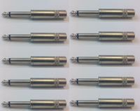 1/4" TRS STEREO FEMALE TO 1/4" TS MONO MALE (10 PACK)