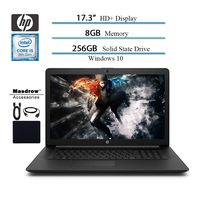 HP 17.3 Inch 2019 Newest HD+ Premium Business Laptop Notebook Computer, Intel 8th Gen Quad-Core i5-8265U, 8GB DDR4, 256GB SSD, DVD, HDMI, WiFi AC, Bluetooth, Windows 10 W/ Masdrow Accessories