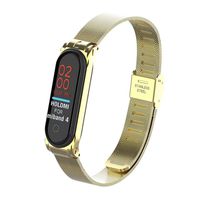 T-BLUER Xiaomi Mi Band 4/Mi Band 3 Band,Replacement Bracelet Metal Stainless Steel Strap Wristband Accessories for Xiaomi MiBand 4/MiBand 3,Gold