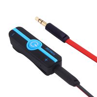 Yomuse Bluetooth Receiver, Portable Wireless Audio Adapter 3.5mm with Clip, Built-in Microphone for Sports/Car/Home Audio System, Black Blue