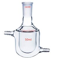 Deschem 50ml,24/40,Single Neck,Jacketed Glass Flask,1-Neck Reaction Bottle,Lab Reactor