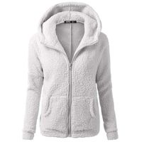 sheart 9 Womens Winter Warm Hooded Sweater Coat Oversized Solid Wool Full Zipper Cotton Fuzzy Jacket Outwear with Pocket Light Gray