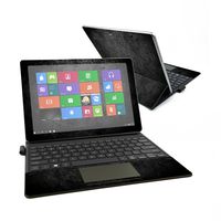 MightySkins Skin Compatible with Samsung Galaxy Book 12" - Black Leather | Protective, Durable, and Unique Vinyl Decal wrap Cover | Easy to Apply, Remove, and Change Styles | Made in The USA