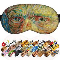 Sleep Mask Masterpieces for Men - 100% Soft Cotton - Comfortable Eye Sleeping Mask Night Cover Blindfoldfor Travel Airplane (Van Gogh, Plastic Pack)