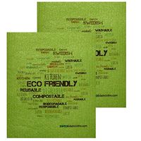 SWEDEdishcloths Swedish Dishcloth Set of 2 Each Swedish Dishcloths ECO Wordcloud on Green Design | Eco Friendly Cleaning Absorbent Cloth Eco Friendly Cleaning Wipes