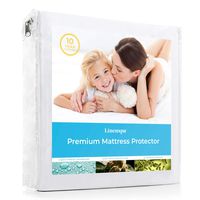 LINENSPA Premium Smooth Fabric Mattress Protector-100% Waterproof-Hypoallergenic-Vinyl Free Protector, Full, White
