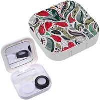 Portable Contact Lens Case Box Travel Kit Mirror + Bottle + Tweezers Container Holder [ Color Spirals ]