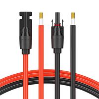 BougeRV 30 Feet 10AWG Solar Extension Cable with Female and Male Connector Solar Panel Adaptor Kit Tool (30FT Red + 30FT Black)