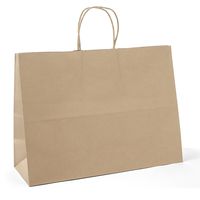 GSSUSA 16x6x12 Inches 100Pc Kraft Paper Bags with Handles Bulk Brown Paper Shopping Bags Grocery Bags Mechandise Retail Bags, 100% Recyclable Large Paper Gift Bags 100% Recyclable Paper