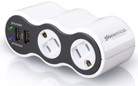 360 Electrical 36053-2CA6ES-R2 Mini Surge Protector, 2-Outlet + 2-USB