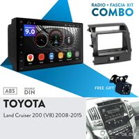 UGAR EX9 7" Android 9.0 DSP Car Stereo Radio Plus 08-010 Fascia Kit for Toyota Land Cruiser 200 (V8) 2008-2015