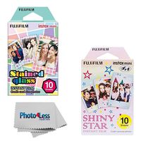 Fujifilm Instax Mini Stained Glass Instant Film (10 Shots) + Fujifilm Instax Mini Shiny Stars Instant Film (10 Shots)