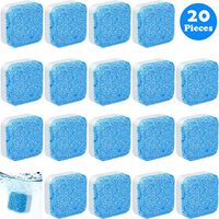 20 Pieces Solid Washing Machine Cleaner Decontamination Cleaning Detergent Effervescent Tablet Deep Cleaning Remover with Triple Decontamination for Bathroom Kitchen