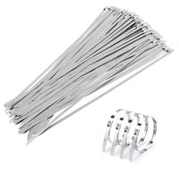 GWHOLE 100 Pcs 11.8'' Stainless Steel Exhaust Wrap Coated Locking Cable Zip Ties