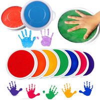 Gbell Colors DIY Ink Pad Stamp,Finger Painting Craft Cardmaking Large Round for Kids Children, Assorted 8 Colors (Multicolor)