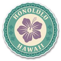 2 x 10cm/100mm Honolulu Hawaii Oahu Vinyl Sticker Decal Laptop Travel Luggage Car iPad Sign Fun #6388