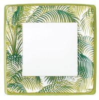 Entertaining with Caspari Under the Palms Square Paper Dinner Plates, 8-Pack