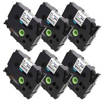 Fimax 6 Pack Compatible Brother TZe-241 TZe241 P-Touch Label Tape 18mm 3/4 Inches Black on White Standard Laminated Tape TZ-241