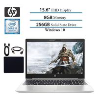 HP ProBook 450 G6 Business Notebook, 15.6" FHD (1920 x 1080), Intel Core i7 (8th Gen) i7-8565U Quad-core, 8 GB DDR4 SDRAM, 256 GB SSD, GeForce MX130, Windows 10 Pro, Silver (Renewed)