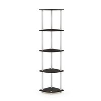 Furinno 99811EX/WH Turn-N-Tube 5 Tier Corner Shelf, Espresso/White