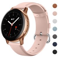 EZCO Leather Bands Compatible with Samsung Galaxy Watch Active 2 / Active/Gear Sport/Galaxy Watch 42mm, Soft Classic Genuine Leather Watch Strap Replacement Wristband Accessories Man Women