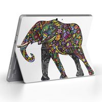 igsticker Ultra Thin Premium Protective Back Stickers Skins Universal Tablet Decal Cover for Microsoft Surface Go (2018) 006335 Elephant　Animal　Flower　Flour