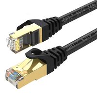 SAMZHE Ethernet Cable, 1.5ft CAT7 RJ45 SFTP LAN Cable High Speed Gigabit Network Patch Cord Gold Plated (Black)