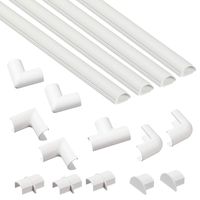 D-Line Cable Raceway Kit - Micro+ | Self-Adhesive Wire Covers | Electrical Raceway, Popular Cable Organizer for Home Theater, TV, Office and Home | 4 x 39 Lengths Per Pack - White