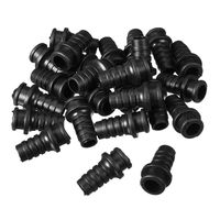 uxcell 25pcs 8-7mm PVC Strain Relief Cord Boot Protector Power Tool Hose Black