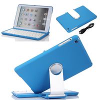 iPad Min 3 Keyboard Case,TechCode Wireless Bluetooth 360 Degrees Rotating Ultra Slim Light Weight Multi Viewing Angles Stand Keyboard Case for Apple iPad mini1 iPad mini 2 iPad mini 3 7.9 inch(Blue)