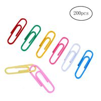 KAZOKU 1 Inch Assorted Color Mini Paper Clip Holder，Color Coated Paper Clips for Files, Papers, Office Supply（200 Pack）