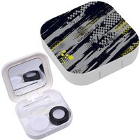 Portable Contact Lens Case Box Travel Kit Mirror + Bottle + Tweezers Container Holder [ Highspeed Dark ]