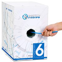 CAT6 Plenum (CMP) 1000ft Bulk Ethernet Cable | 550MHz, 23AWG, UTP | Blue, White, Green & Yellow | Fluke Tested | Guaranteed High Bandwidth & Stable Performance - Blue