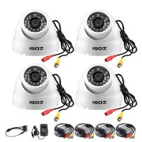 ZOSI 4 Pack 1080P 4-in-1 Security Cameras 2.0MP Waterproof Outdoor Indoor 3.6mm 24PCS Infrared IR Lens Day Night CCTV White Dome Surveillance Cameras Compatible with TVI/CVI/AHD/CVBS DVR