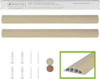 TV Cable Concealer Wall Floor Cord Cover Natural Oak Cable Raceway Cable Management Wire Hider Kit for 4 Cables Organizer Self Adhesive Channel 90x20 mm Total Length 66 Inches