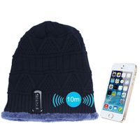 GBSELL Warm Hat Wireless Bluetooth Smart Cap Headset Headphone Speaker Mic BK (black)