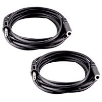 Seismic Audio Pair of 6 Foot Headphone Extension Cables-1/4 Inch Male to TRS Female (SA-HPE6-2Pack)