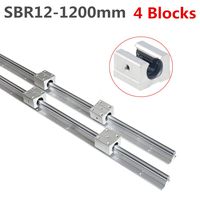CNCCANEN Linear Rail Guideway 2SET SBR12-1200mm Fully Support Rod + 4X SBR12UU Bearing Block Slide Shaft Rod Guide for CNC
